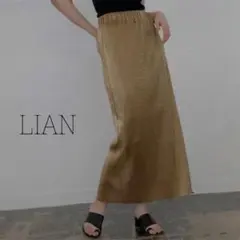 A511美品✨LIAN リアン　メタリックプリーツスカート　ゴールド　フリー　金のサムネイル