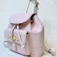 【極美品】VERSACE オーストリッチ リュック サンバースト ピンクのサムネイル