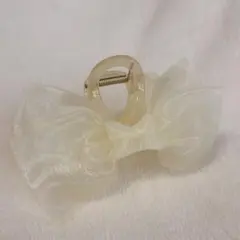 リボン型のシフォンヘアクリップ