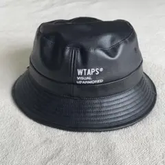 美品]WTAPS ダブルタップス フェイクレザーバケットハット hat 黒
