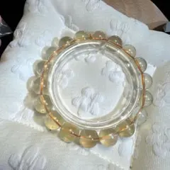 金運上昇♪珍しい極大17mm+☆天然黄水晶（トパーズ）ブレスレット♪8月 