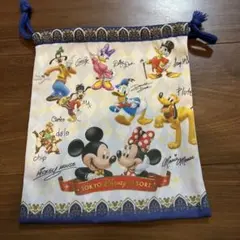 TDL ディズニー ミッキー ミニー 巾着袋 キャラクターサイン
