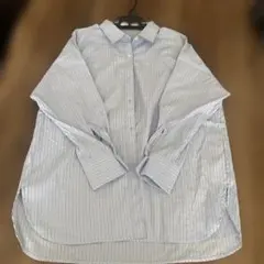 試着のみ！chocol raffine robe ブルーストライプ長袖シャツ