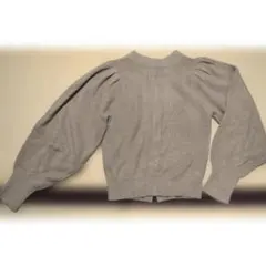 earth ベージュ　パフスリーブ カーディガン