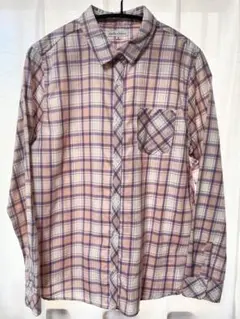 【Mサイズ】earth music&ecology チェックシャツ 長袖 ピンク