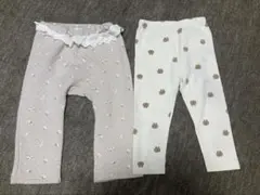 ベビー80 レギンス 花柄 くまさん柄 ボトムス2本まとめ売り