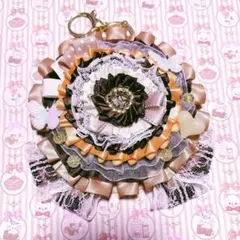 痛ロゼット　ロゼット　缶バッジ　オタ活　推し活グッズ　痛ば　ベージュ　カフェオレ