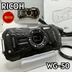 【動作確認済み】RICOH WG-50 防水カメラ 箱付き　ブラック リコーRICOH WG-50 防水カメラ ブラック