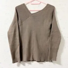 センスオブプレイス ニット 長袖 セーター トップス リブ アシンメトリー 秋服
