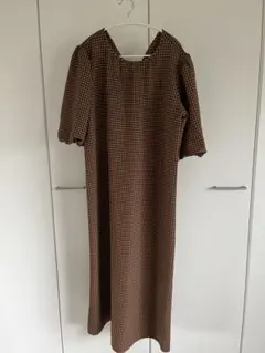 LOWRYS FARM チェックバルーンスリーブワンピース