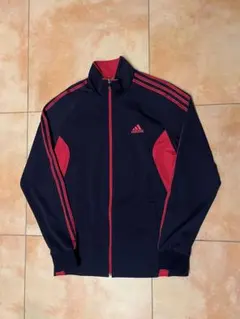 adidas トラックジャケット ネイビー/レッド 古着