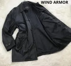 [大きいサイズ] WIND ARMOR ウインドアーマー　レザーコート　ブラック