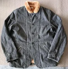 ETERNAL デニムカバーオール ブラック 40 L ボアジャケット