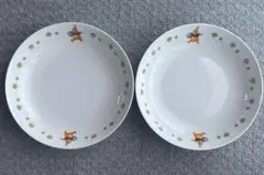 곰돌이 푸 イラスト付き 陶器皿 丸皿 中皿 2枚セット