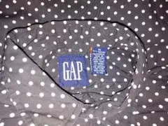 80s 90s old gap 水玉 ドット シャツ 黒 M