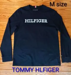 TOMMY HILFIGER 長袖Tシャツ Mサイズ ブラック 刺繍ロゴのサムネイル