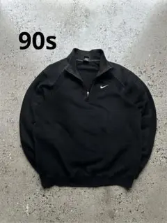 90s NIKE 長袖ハーフジップスウェット ワンポイント 90年代