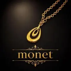 MONET ヴィンテージ ネックレス 雫 ゴールド 美品 希少 モネ レディース