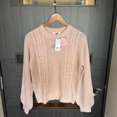新品タグ付き ピンクラテ ケーブル編みセーター 160ラブトキメゾピアノ