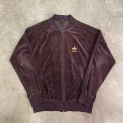 00s adidas ベロア トラックジャケット ベルベット ブラウン XO