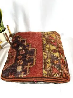 トルコ直輸入　オールドキリムプフ　ヴィンテージラグ　クッションカバー オールドキリム クッションカバー ヴィンテージ ウール コットン