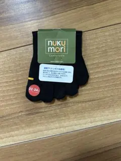 nukumori 5本指ソックス 黒 22-24cm タビオ