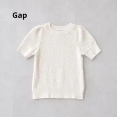 GAP 半袖 サマーニット コットン100% 白 無地 シンプル 春夏 ぽこぽこのサムネイル