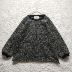 美品✨ビアズリー　裾ドロストプルオーバー　ヘリンボーン　アルパカ　リブニット　黒