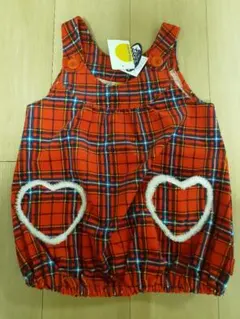 【新品・タグ付】Moujonjon　赤いチェック柄チュニック(サイズ110)
