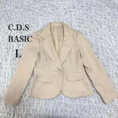 シーディーエスベーシック　テーラードジャケット　L ベージュ