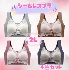 シームレスブ　ノンワイヤー　ナイトブラ　2L 美胸　楽ブラ　伸縮性　着痩せ