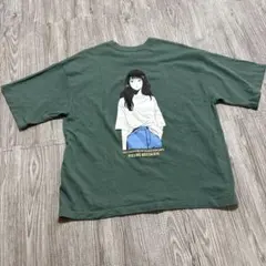 ウィゴー WEGO 半袖Tシャツ バックプリント イラスト グリーンのサムネイル