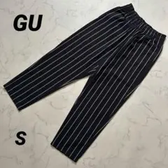 【ジーユー】 ストライプパンツ イージーパンツ ウエストゴム ポケット付き