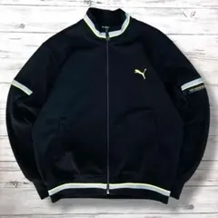 美品 プーマ PUMA トラックジャケット 刺繍ロゴ 黒 S 1773