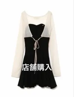 andmary Lona ribbon mini dress - メルカリ