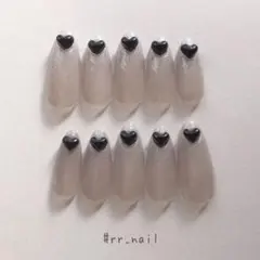 ネイルチップ ワンホン シンプル ぷっくりハート