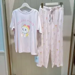 【上下セット】ルームウェア　パジャマ　ジェラートピケ　ピンク