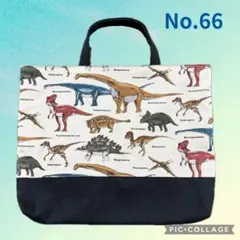 No.66 レッスンバッグ 男の子 恐竜 ダイナソー アイボリー