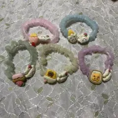 可愛いフリル付きヘアゴム5個セット