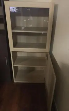 送料込】 IKEA ベストー 4台一面 ホワイト 本棚 収納 カップボード