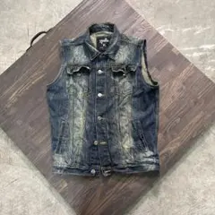 8BS1 デニムベスト　XL アメカジ　インポート　古着　used
