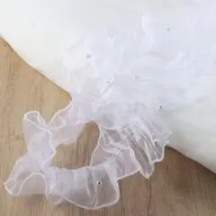 帯揚げ 帯飾り レース パール調　浴衣 振袖 袴 浴衣 おびあげ ホワイト 白