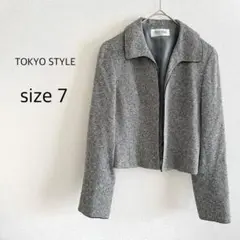 東京スタイル ジャケット レディース ウール混 7号 セレモニー ツイード調