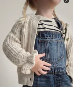 GAP アイボリー　チャンキーニット カーディガン 18-24 90cm