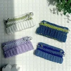 【No.118-W】ぱぺっと用 ネコミミボーダーニット帽 ホワイト 編み物