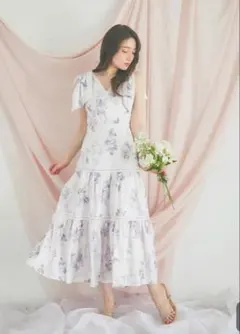 肩リボン付きカシュクールワンピース　tocco closet トッコクローゼット