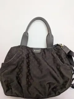 ラシット 2way トートバッグ ショルダーバッグ モノグラム ナイロン 茶