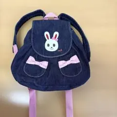 mikihouse　キッズ リュック デニム うさぎ リボン