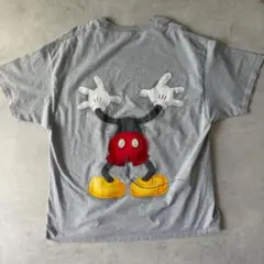 Disney 両面プリント Tシャツ ミッキー グレー Hanesボディ - メルカリ