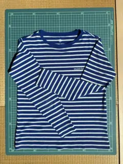 mont-bell 青白ストライプ 長袖カットソー